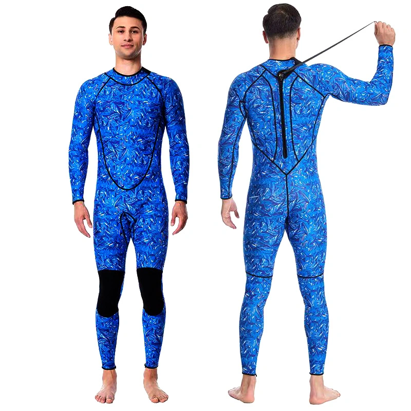 3mm Neoprene Wetsuit Camouflage Long Sleeve Diving Sportwear for Men
