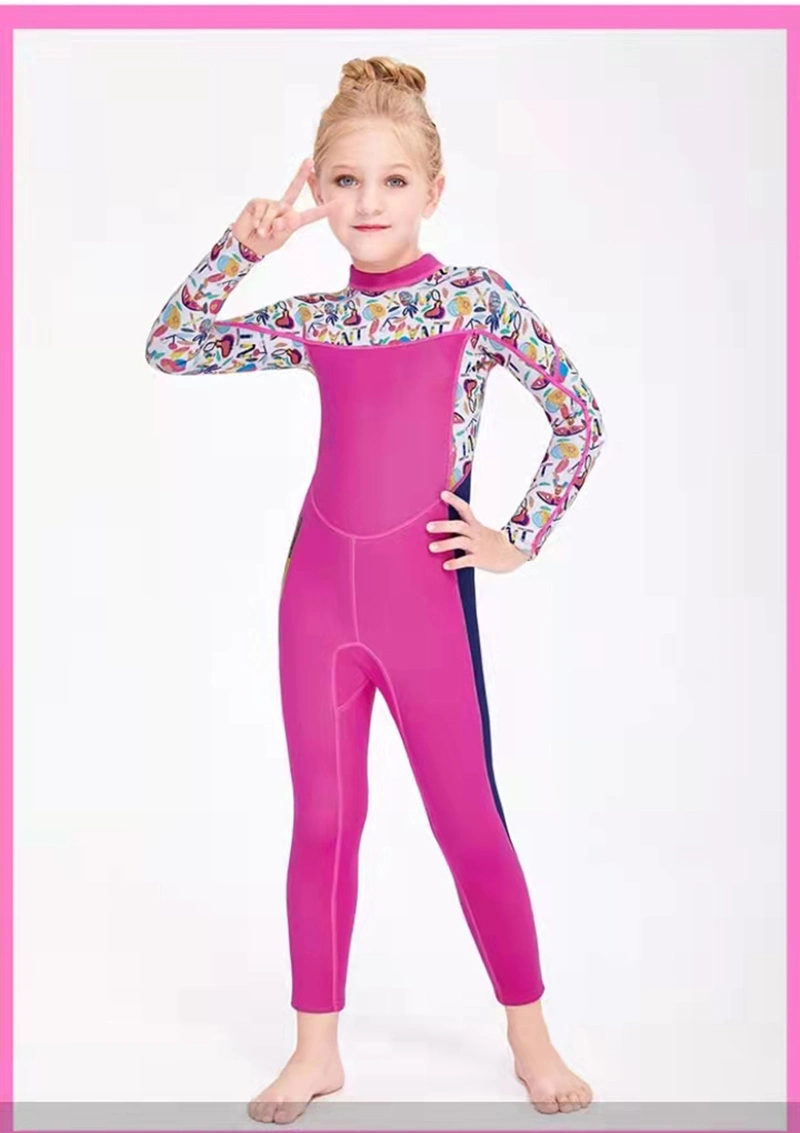 Wetsuit for Kids Girls Swimsuit Fullsuit, Long Sleeve, Toddler Child Junior Youth Swimming, Diving, Surfing