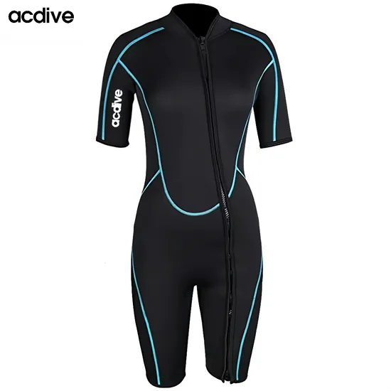 Acdive New Women Front Slant Zipper 3mm Neoprene Surfing Snorkeling Free Diving Customized Aqua Wetsuit
