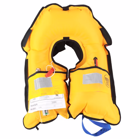 Made in China Good Quality Waterproof Nylon Single Air Chamber Automatic Inflatable Life Jacket