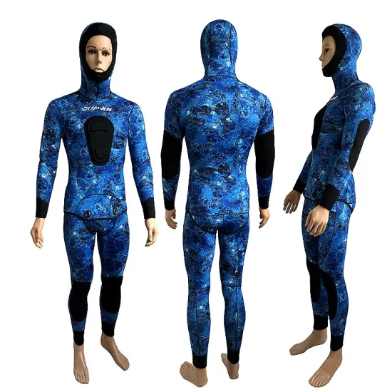 Mercerized Material Design Men′s Diving Long Sleeve Hooded Wetsuit 5mm 7mm Hooded Neoprene Wetsuit