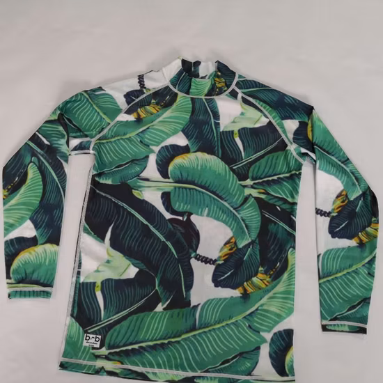 Sublimation Print Swimwear Lycra Long Sleeves Rashguard for Woman