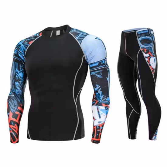 Sublimation Printed MMA Rash Guard Bjj Compression Top Mens Rashguard