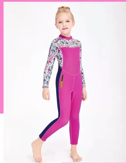 Wetsuit for Kids Girls Swimsuit Fullsuit, Long Sleeve, Toddler Child Junior Youth Swimming, Diving, Surfing 
