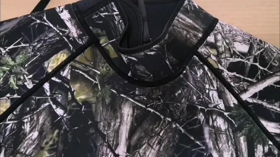 3mm Neoprene Wetsuit Camouflage Long Sleeve Diving Sportwear for Men 